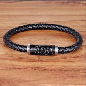 NEW | Leather and Stainless Magnet Bracelet